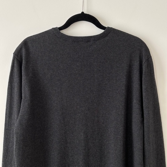 Hawker Rye Cotton & Cashmere Charcoal Gray Crewneck Sweater - Picture 9 of 16